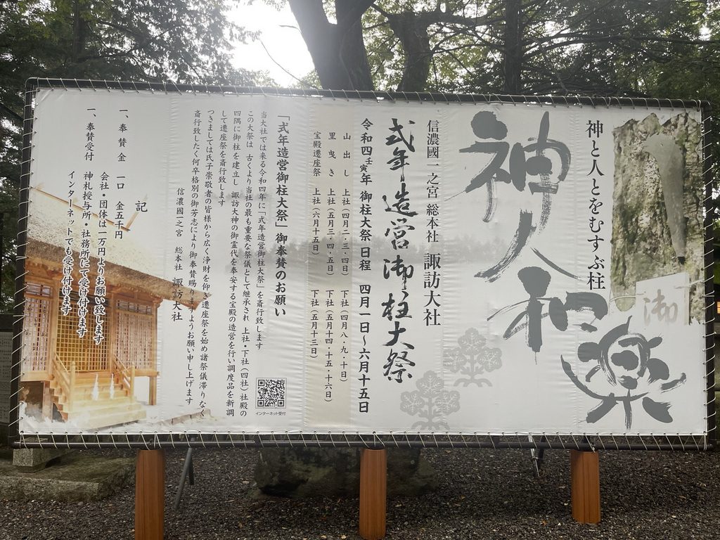 令和4年の式年造営御柱大祭の案内看板